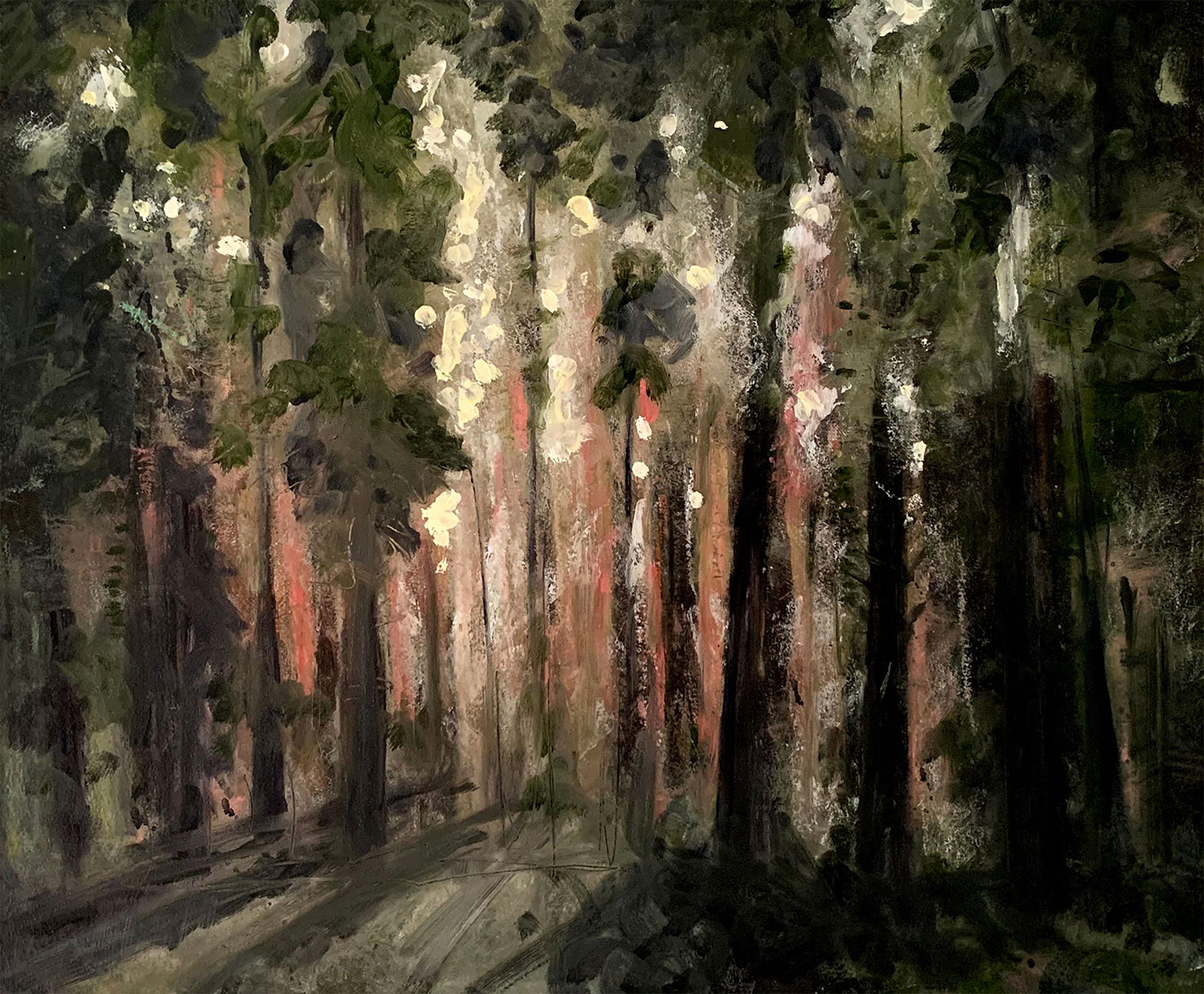 Lorraine Hawkins original oil painting a forest