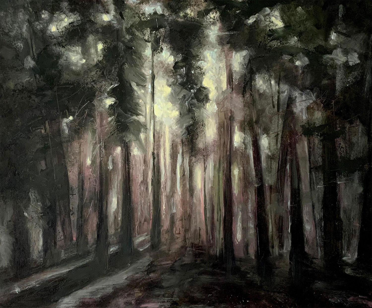 Lorraine Hawkins original oil painting a forest